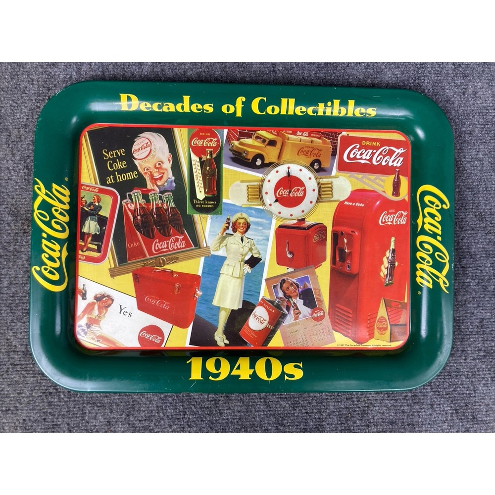 Vintage Coca-Cola "Decades of Collectibles 1940's" Rectangular Serving Tray